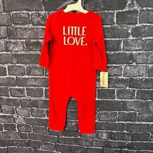 Cat & Jack 12 Months Red "LITTLE LOVE" Romper White Valentine's Day